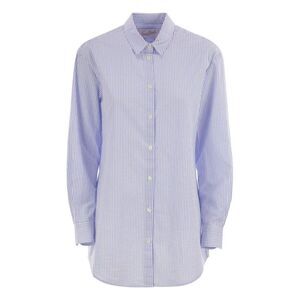 MC2 SAINT BARTH Striped Cotton Poplin Shirt Women LIGHT BLUE Shirts
